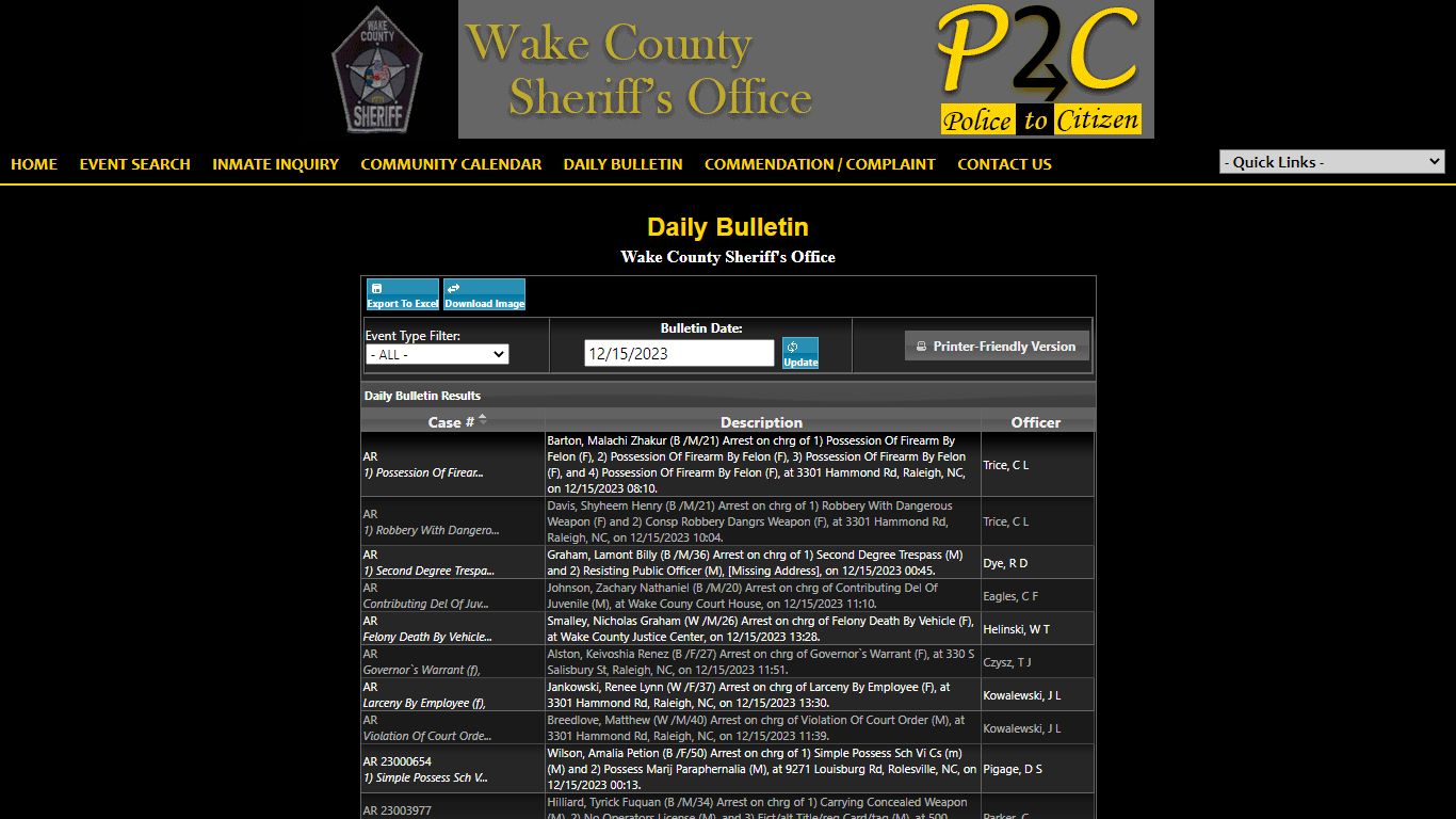 Wake County Sheriff's Office P2C