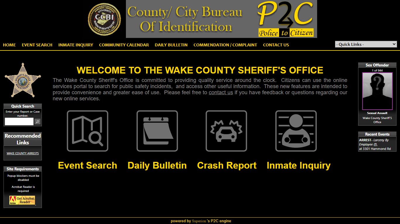 Wake County Sheriff's Office P2C